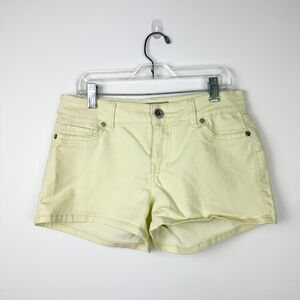 Blue Spice Yellow Cotton Stretch Shorts